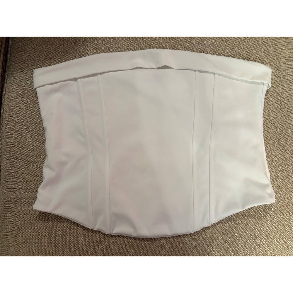 Adreamly‎ White Corset Tube Top Strapless Zip Back Boned Bodice 2XL